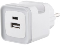 Rýchlonabíjací adaptér 20W USB-A/USB-C, biela