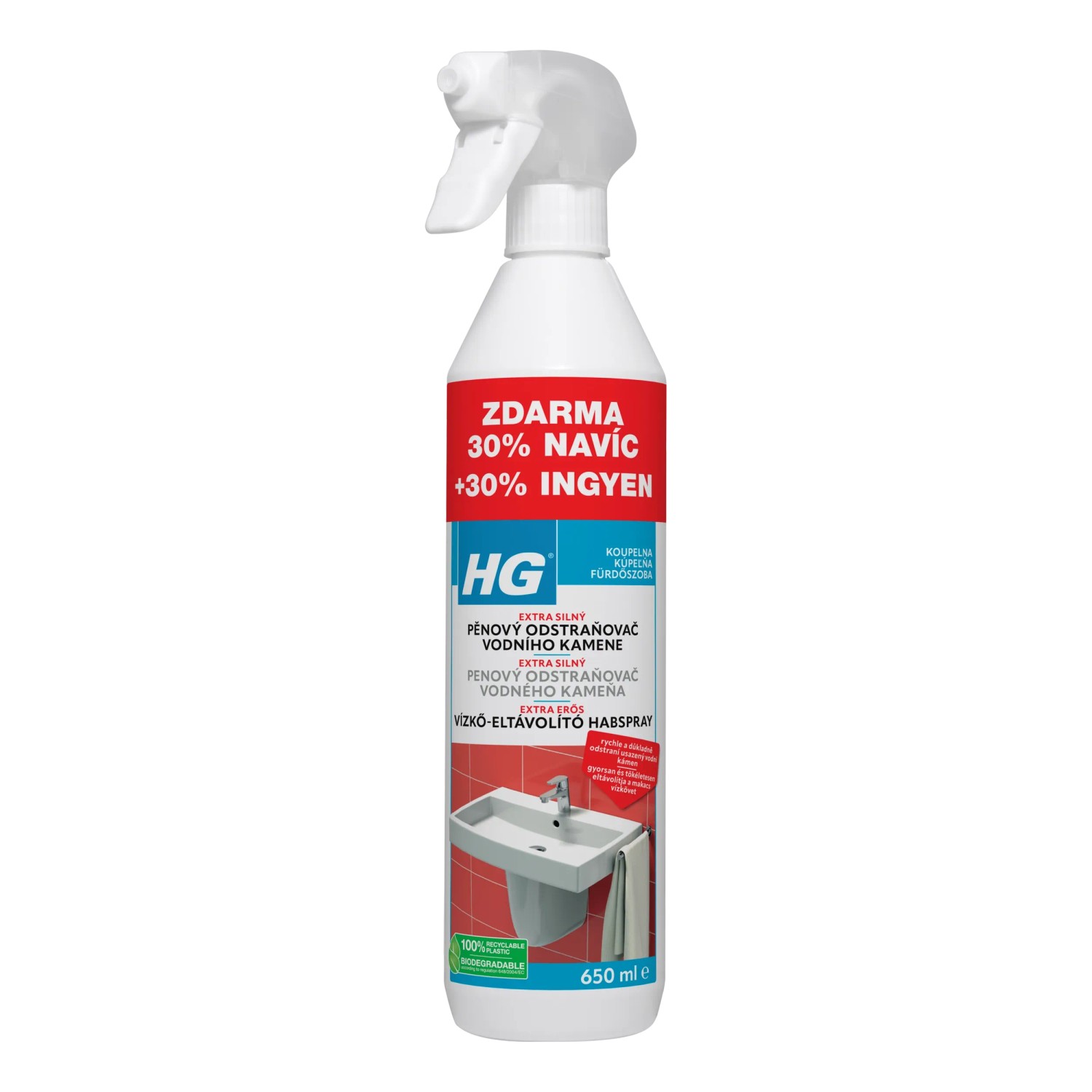 E-shop HG Extra silný penový odstraňovač vodného kameňa 500 ml + 30% navyše