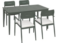 Zostava záhradného nábytku s jedálenským stolom Claremont, zeleno-sivá, 5-dielna