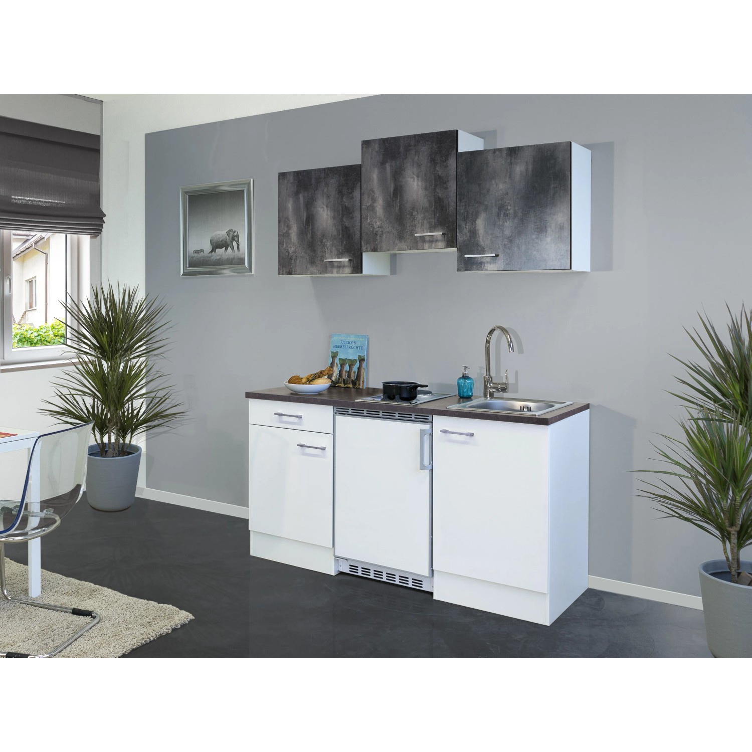 E-shop Flex-Well Kuchyňa Lucca 150 cm/typ 1 - chladnička/varná doska