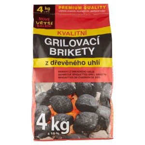 Grilovacie brikety v 4 kg balení, brikety z dreveného uhlia na grilovanie.