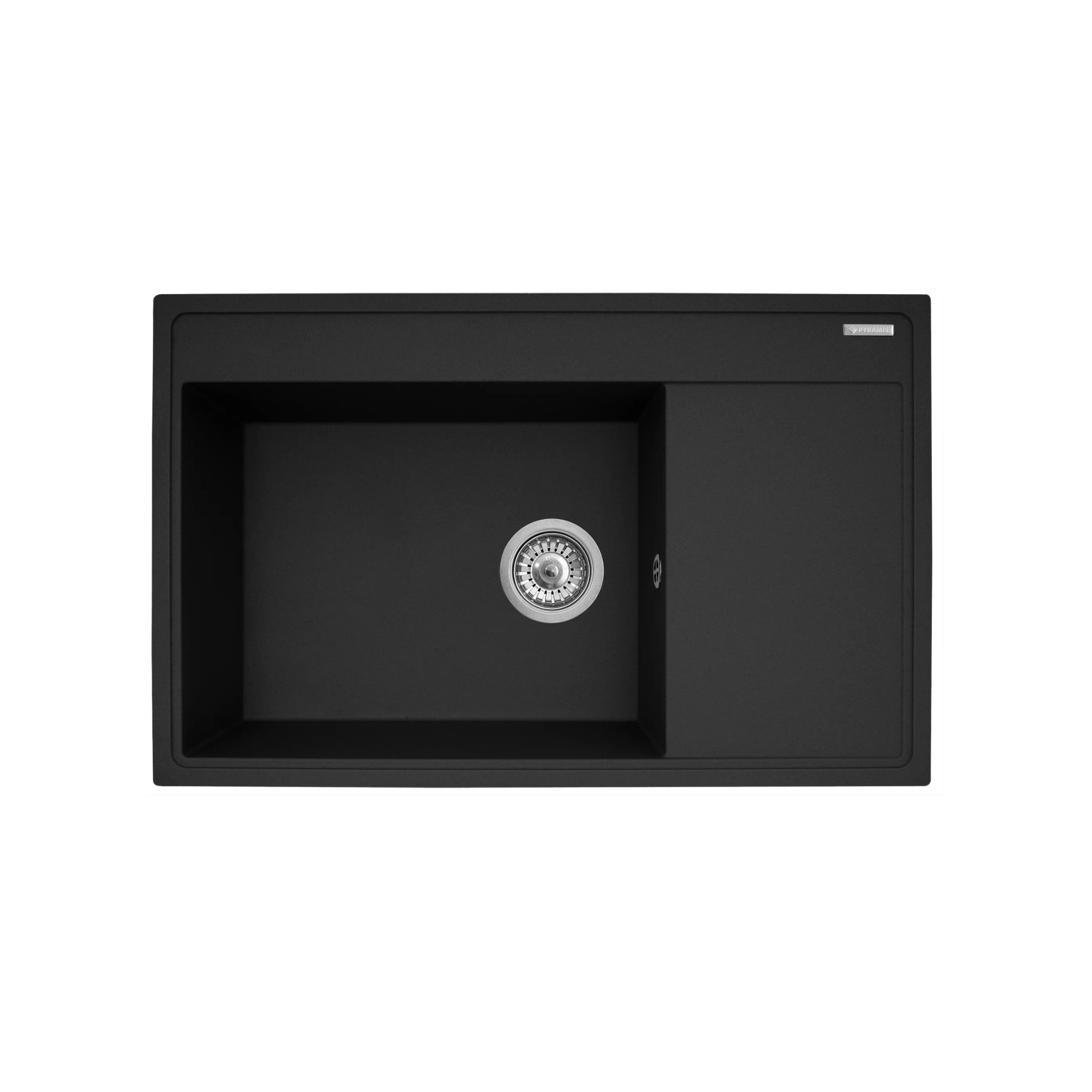E-shop Pyramis Granitový drez s odkvapkávačom Camea 1B 1D, volcano LH, 79 x 50 cm