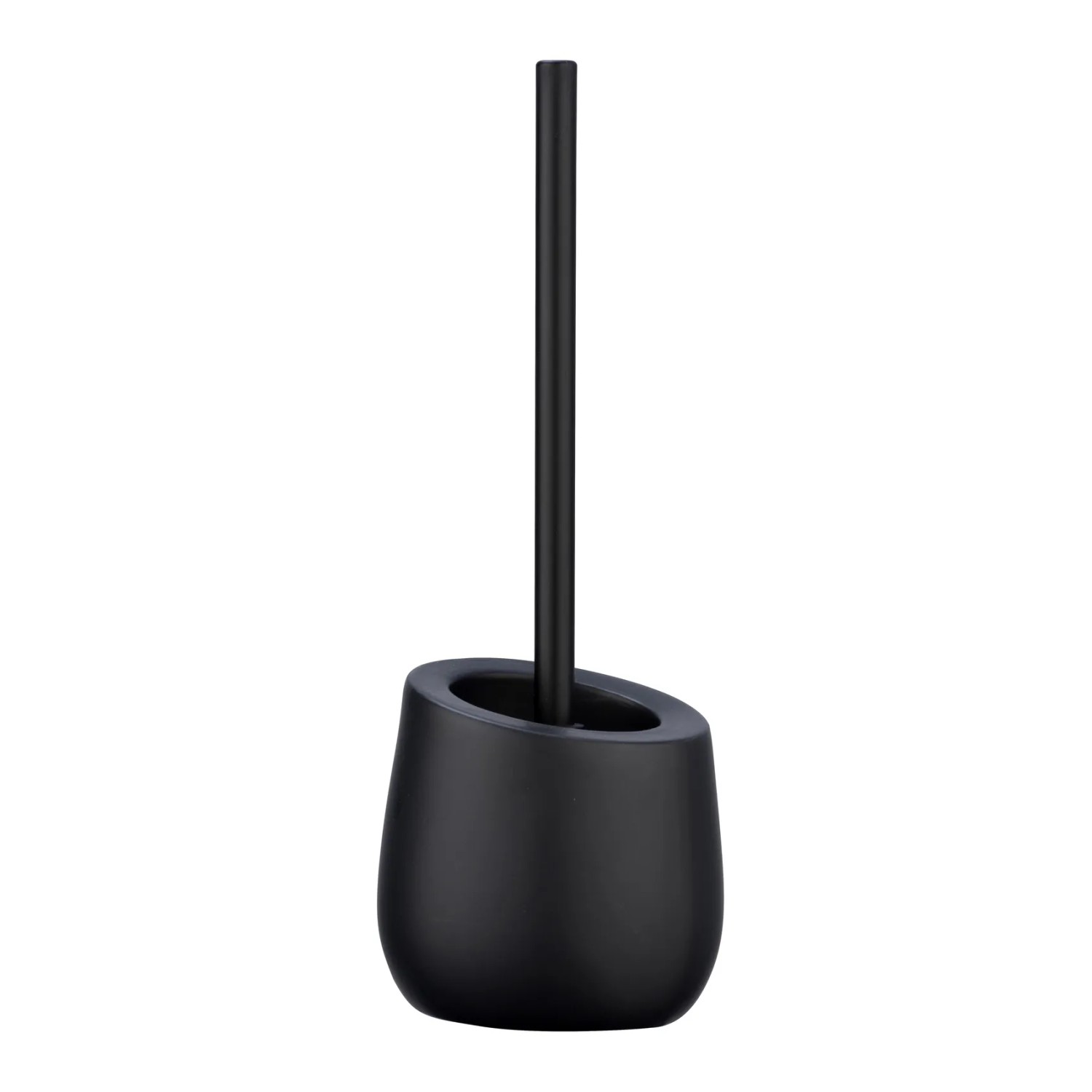 E-shop Wenko WC súprava Badi keramika silikónové štetiny 13,5 x 38 x 13,5 cm čierna