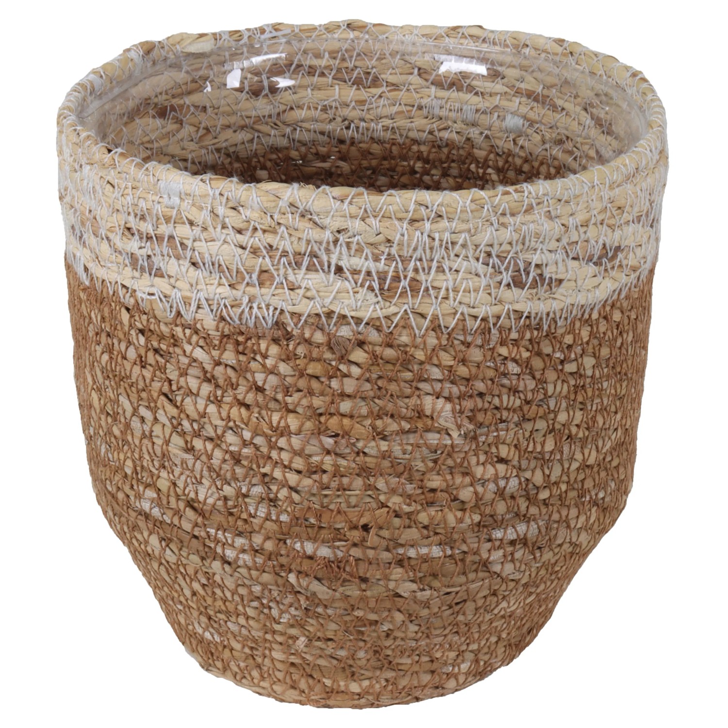 E-shop A.H.G. Kvetináč zo sušenej trávy hogla vr. PE sáčku prírodný/béžový pr.14 x 14cm