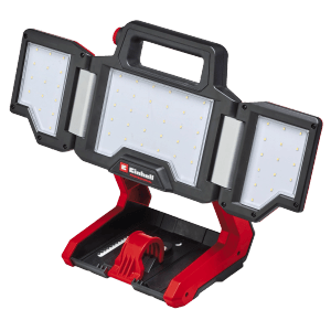Einhell TP-CL 18/3.000 akumulátorová lampa: LED pracovné svetlo s 3 otočnými panelmi, červeno-čierna.