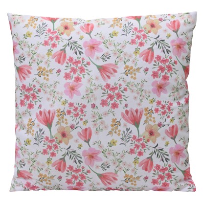 Dekoratívny vankúš s motívom kvetín, polyester, 45 x 45 cm