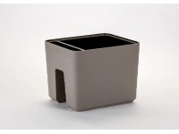 Plastia Samozavlažovací kvetináč na zábradlie Berberis taupe 24 x 30 x 26 cm