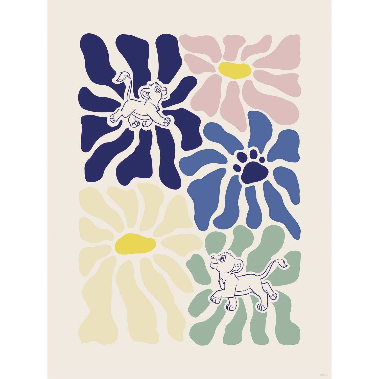 E-shop Komar Plagát Disney Lion King Between Flowers 30 x 40 cm