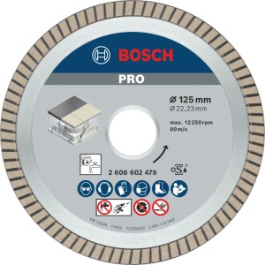 Bosch diamantový rezný kotúč 125 mm pre uhlové brúsky. Turbo okraj pre extra čisté rezy do keramiky.