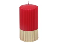 Steinhart Valcová sviečka s reliéfom Klassik, rubínová/zlatá, pr. 5,7 x 11 cm