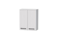 INTEDOOR Horná závesná skriňa BEE, úchyt čierny, š. 50 cm, biela 3D pruhy