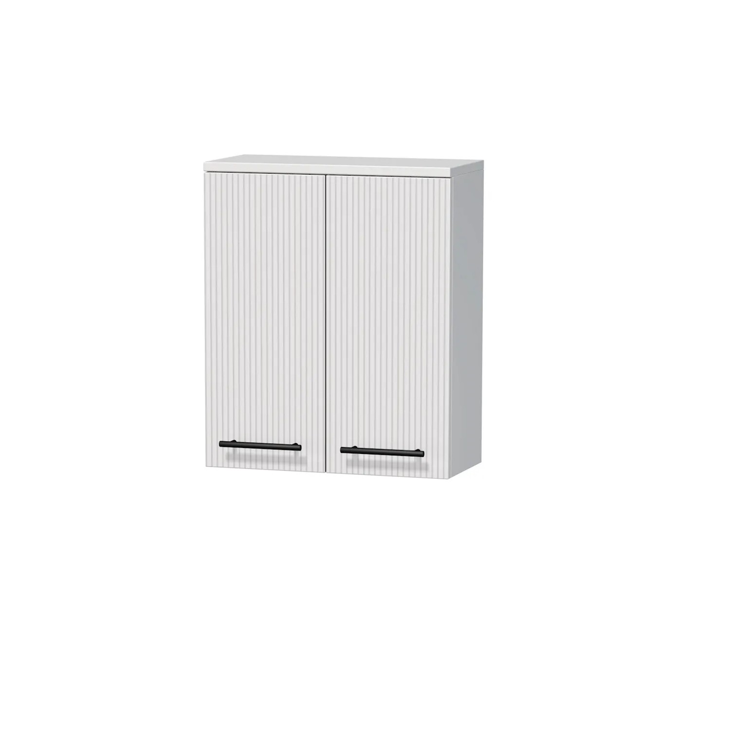 E-shop INTEDOOR Horná závesná skriňa BEE, úchyt čierny, š. 50 cm, biela 3D pruhy