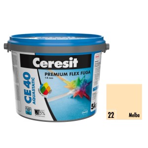 Vedro Ceresit CE40 Flexfuge Melba (odtieň 22), vhodné pre škáry 1-8 mm.