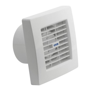 Biely nástenný ventilátor t.b.t. do kúpeľne a WC.