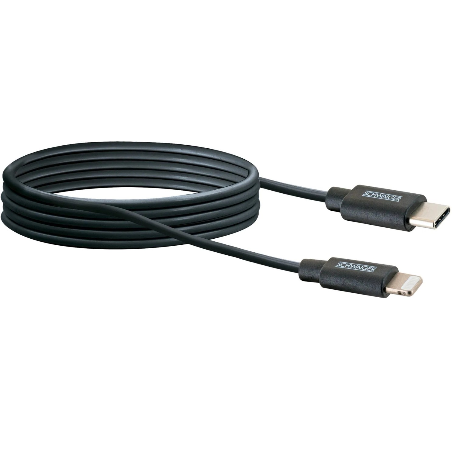 E-shop Schwaiger Synchronizačný a nabíjací kábel USB-C/Lightning, čierna, 2 m