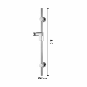 Chrómovaná sprchová tyč baliv DST-60.40, 60 cm s držiakom sprchy.