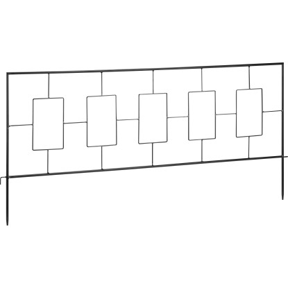 Kovový okrasný plot, čierna, 100 x 48 x 0,8 cm