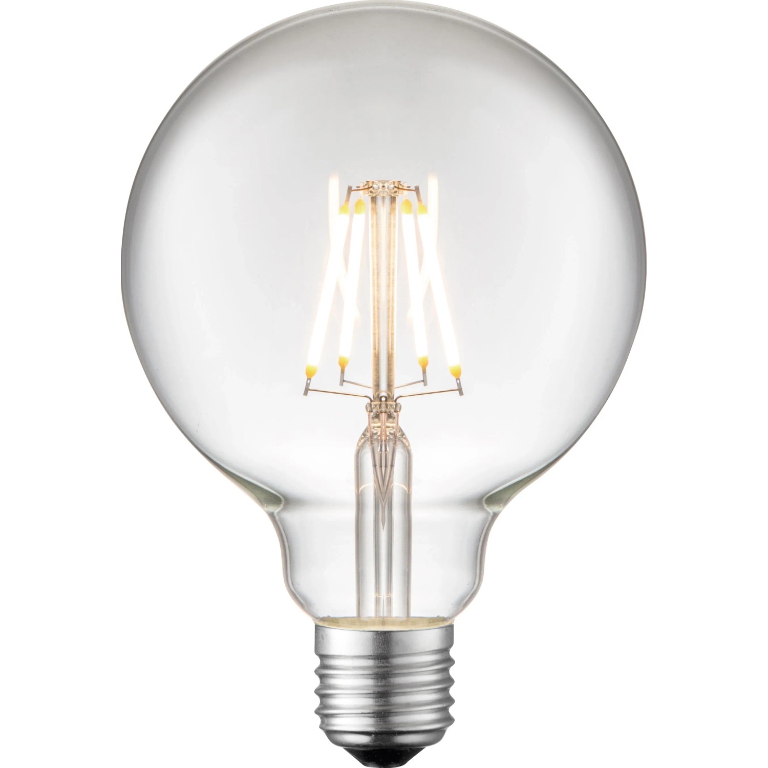 E-shop Just Light. Filam. LED žiarovka E27, G95, 367 lm, 2700 K, 4 W, číre sklo