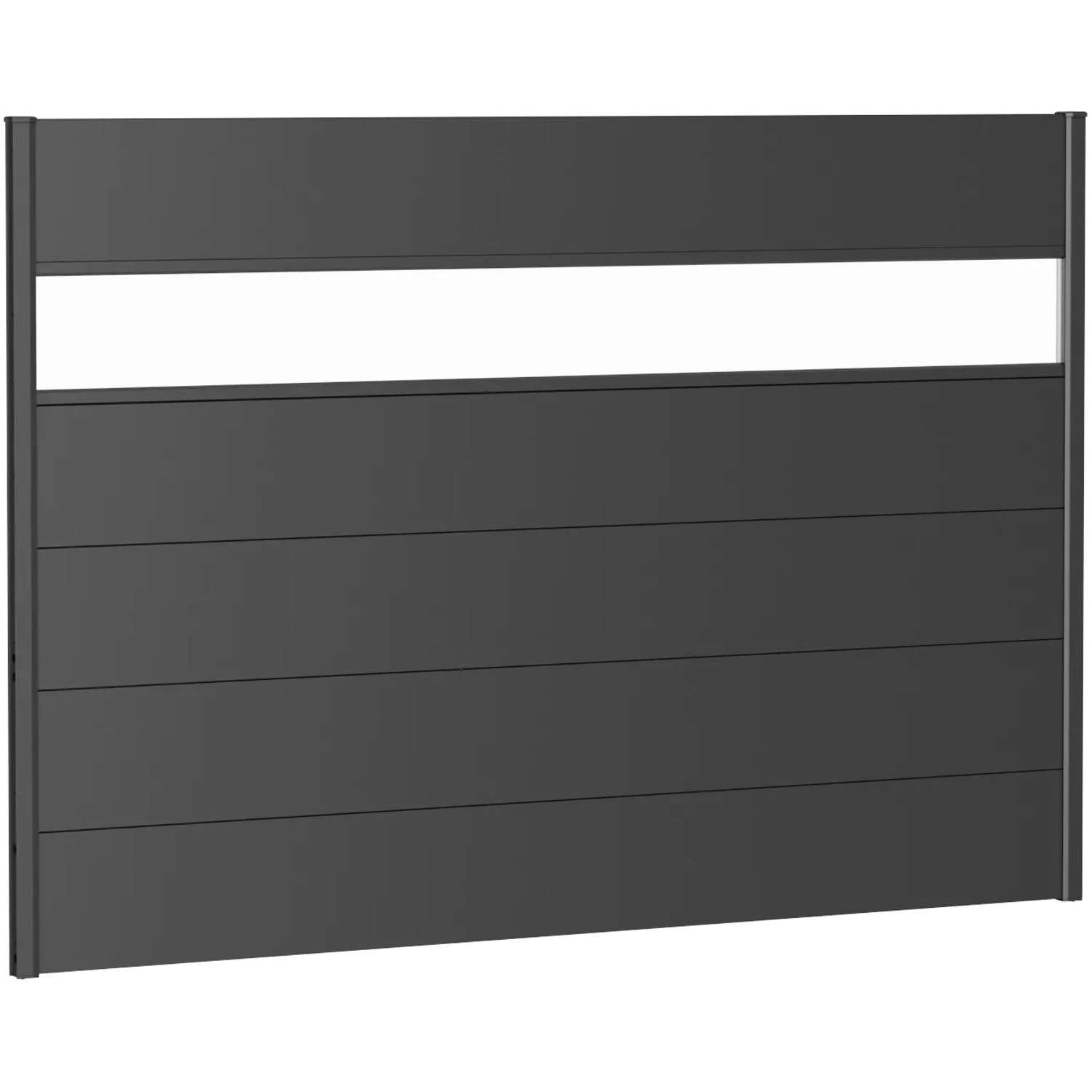 E-shop Biohort Plný plot s čiastočným presklením tmavo sivý, 200 x 135 cm
