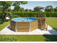 Weka Bazén z masív. dreva 593 B veľ. 1 vr. schodov a filtru., 376 x 476 x 116 cm