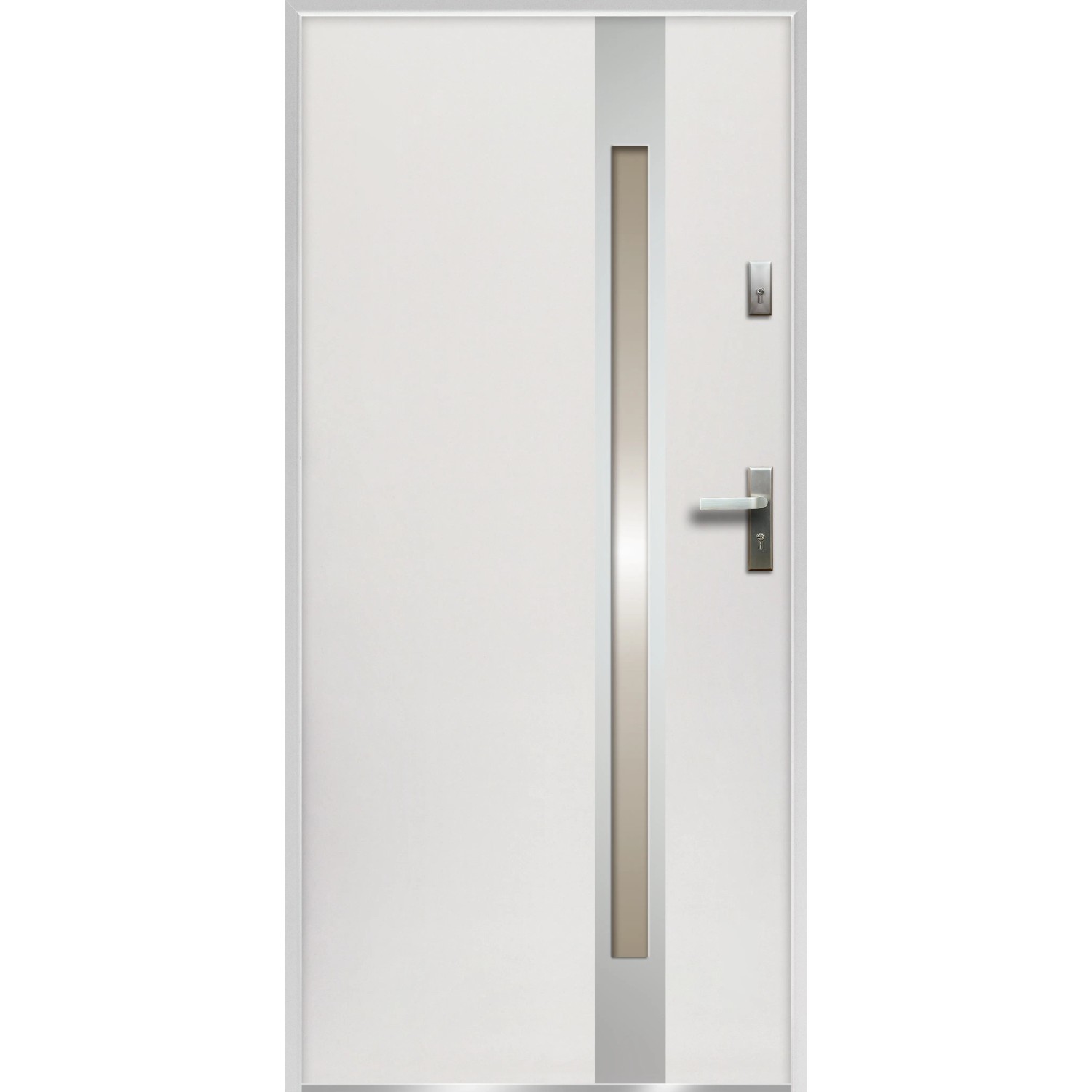 E-shop O.K. DOORS Oceľové vchodové dvere TEMIDAS INOX P55 biele 90 Ľ