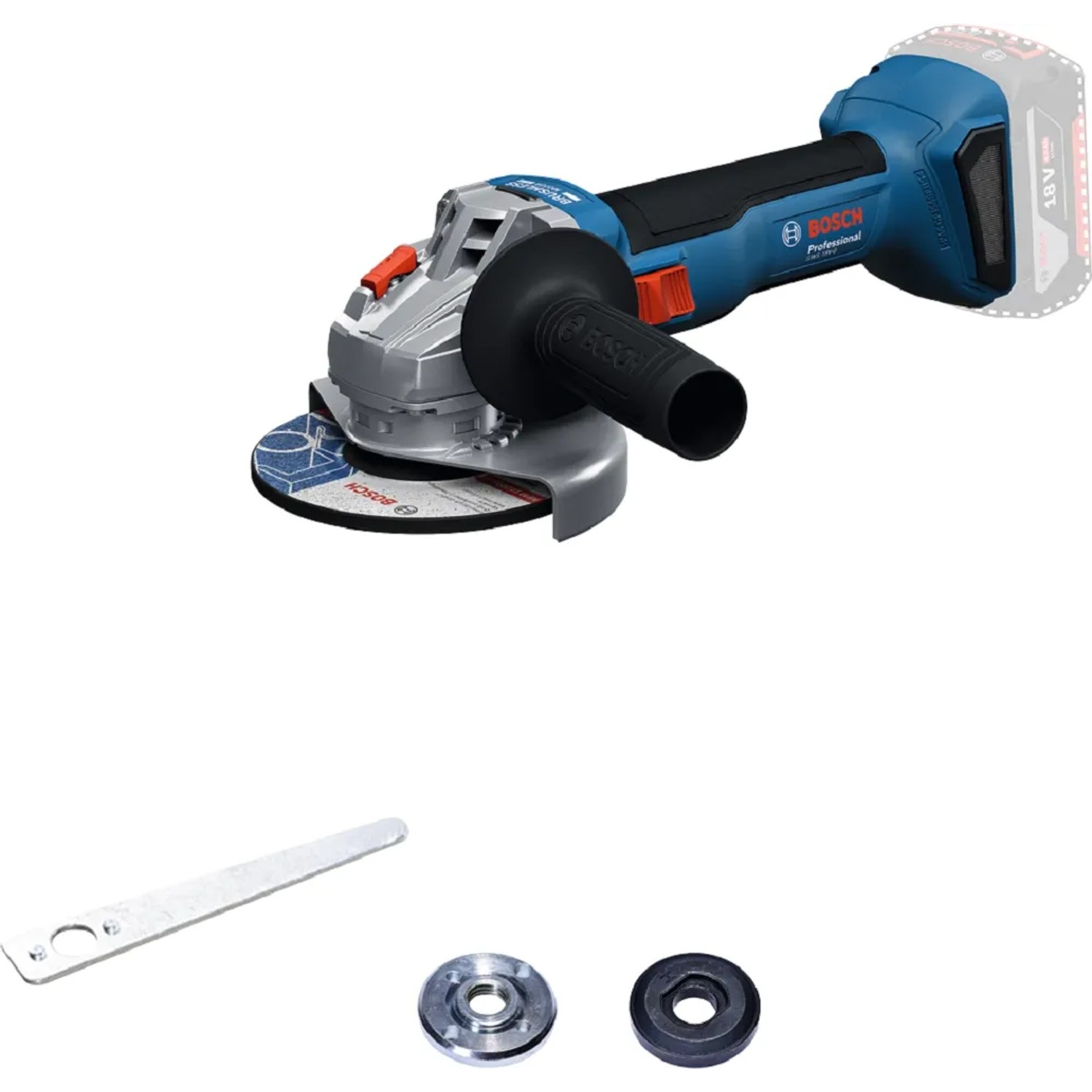 E-shop Bosch Professional Aku uhlová brúska GWS 18V-8 s maticou (0.601.9N9.000)