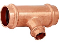 Lisovací T-diel s redukciou meď, pr. 28 mm x 18 mm x 28 mm, 1 ks