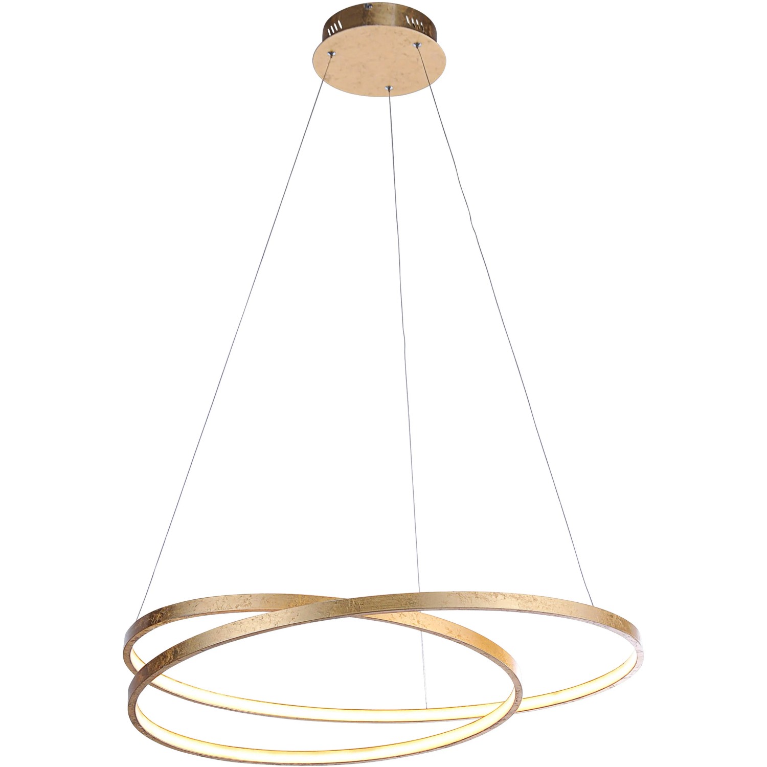 E-shop Paul Neuhaus Závesné LED svietidlo Roman, 41W, 5100lm, zlatá, pr. 72 x 120 cm