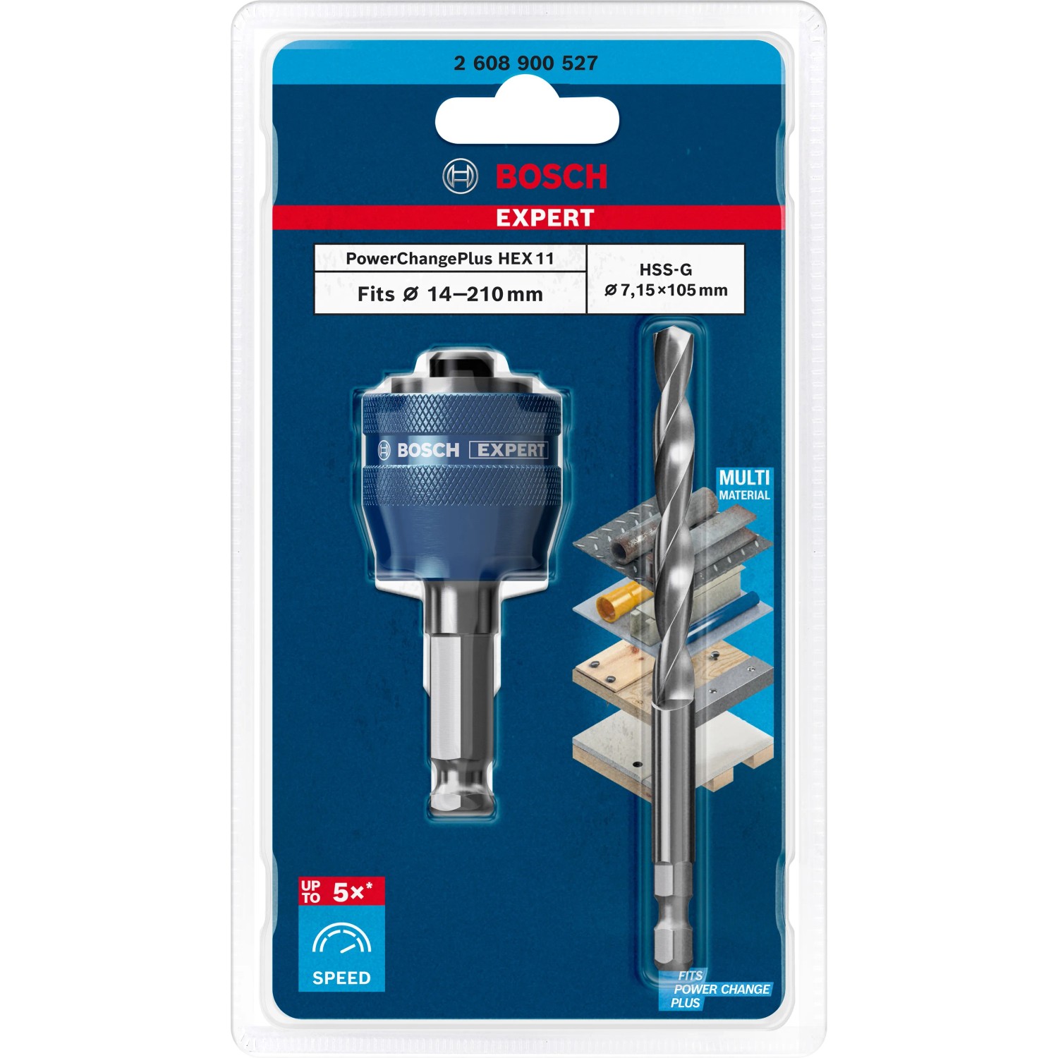 E-shop Bosch Adaptér pre dierovky Expert 11 mm, vrták HSS-G, 7,15 x 105 mm