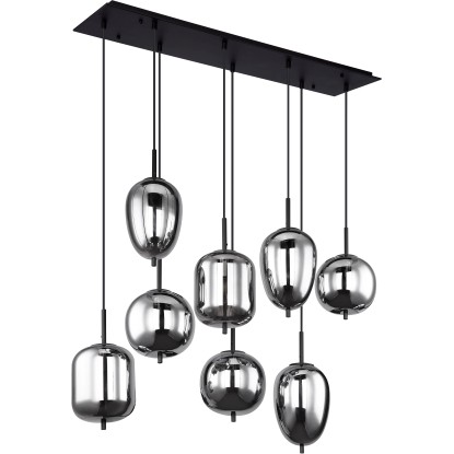 GLOBO Závesné svietidlo BLACKY čierna/dymová E14 40 W 940 x 340 x 1200 mm