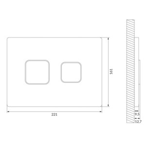 Cersanit Splachovacie tlačidlo pneumatické ACCENTO SQUARE chróm lesklý