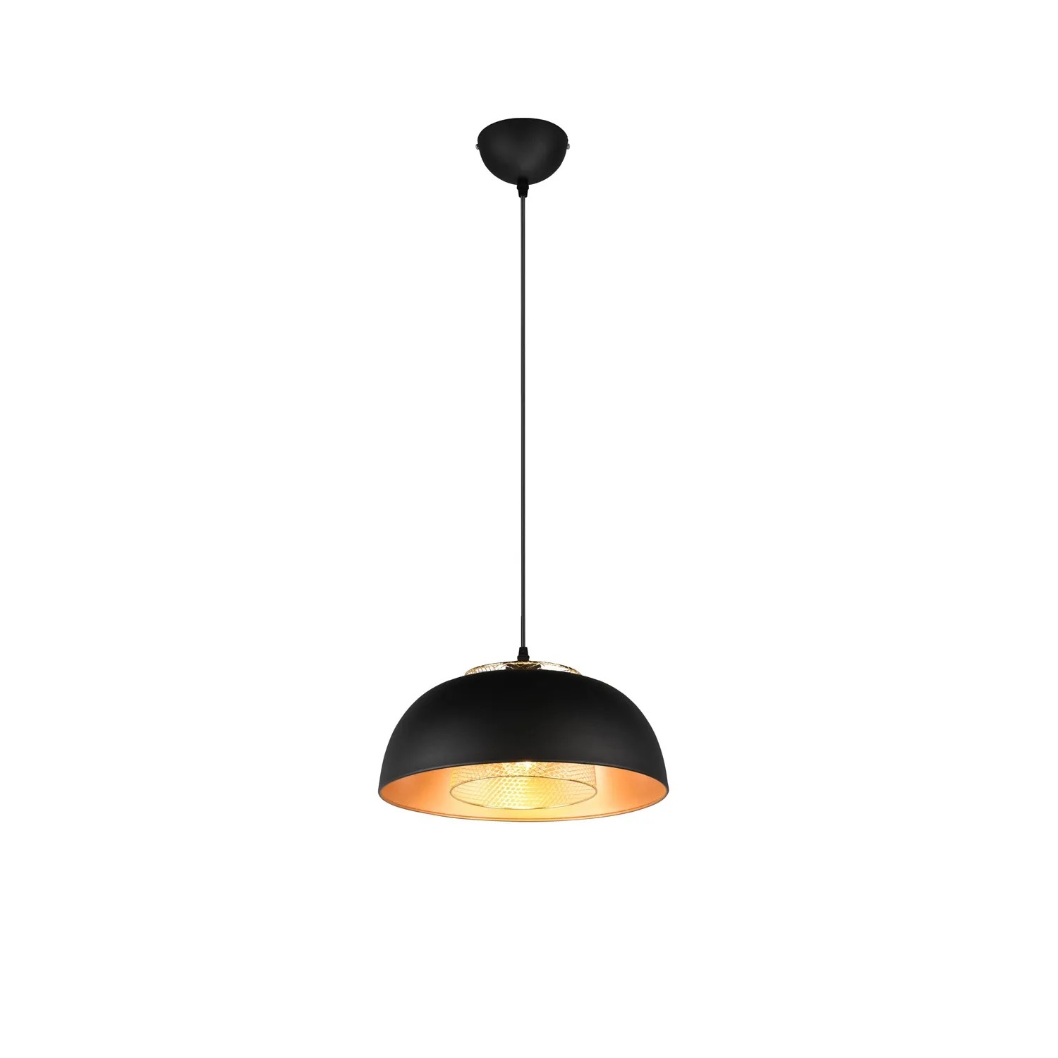 E-shop REALITY Závesné svietidlo PUNCH čierne matné 1 x E27 max. 40 W, pr. 35 x 150 cm