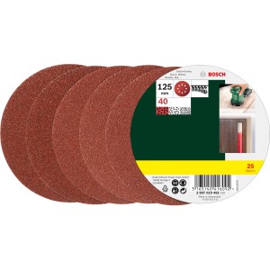 Sada brúsnych kotúčov Bosch K40, Ø 125 mm, 25 ks pre excentrické brúsky.