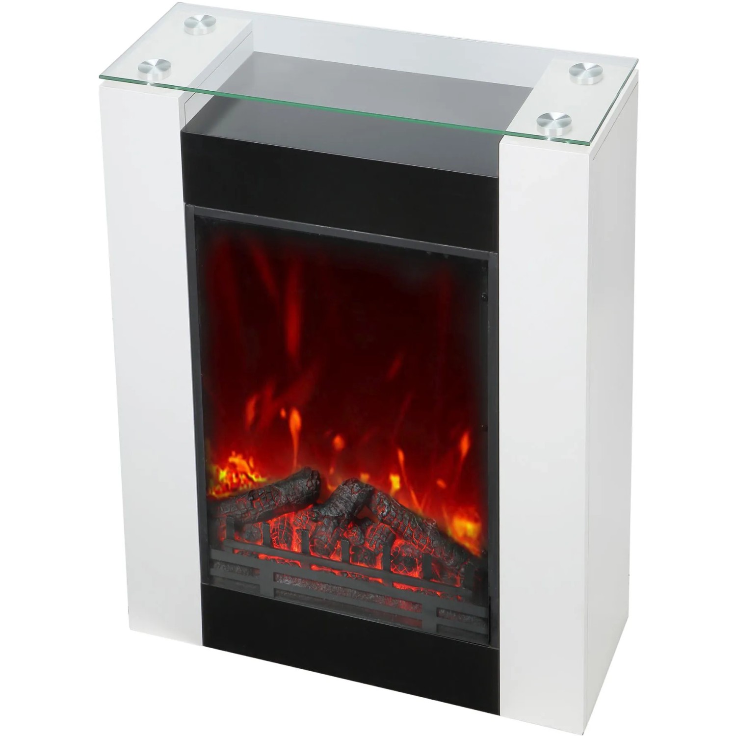 E-shop EL Fuego Elektrický krb Tessin biely, 900/1 800 W, 58 x 79,5 x 17 cm
