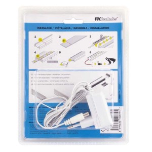FK Technics SET LED pásik COB s dotykovým spínačom, vr. zdroje, 12W, 4000K, 1 m