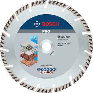 Diamantový rezný kotúč Bosch 230 mm pre uhlové brúsky. Strieborný segmentovaný kotúč na rezanie betónu, muriva, univerzálny.