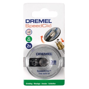 Brúsny kotúč Dremel EZ SpeedClic SC541, balenie 2 ks, priemer 38 mm pre miniatúrne nástroje.