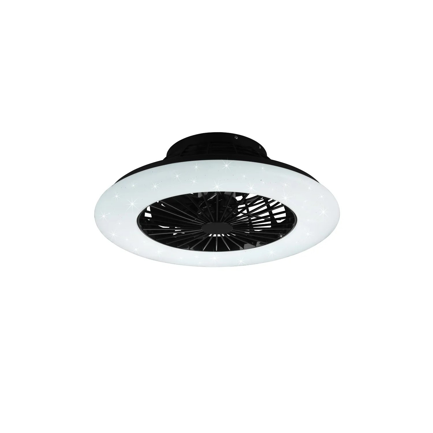 E-shop REALITY Svietidlo s ventilátorom STRALSUND čierna 2700-6500K pr. 49 x 16,5 cm
