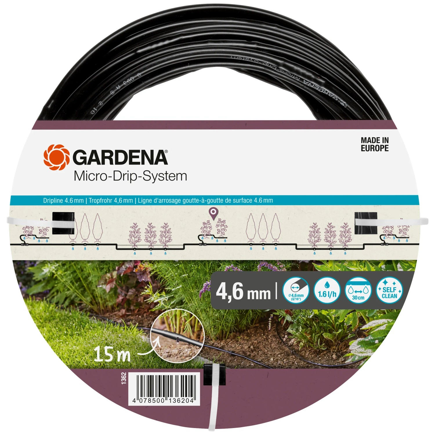 E-shop GARDENA Micro-Drip-System Kvapacia hadica 4,6 mm (3/16"), 15 m