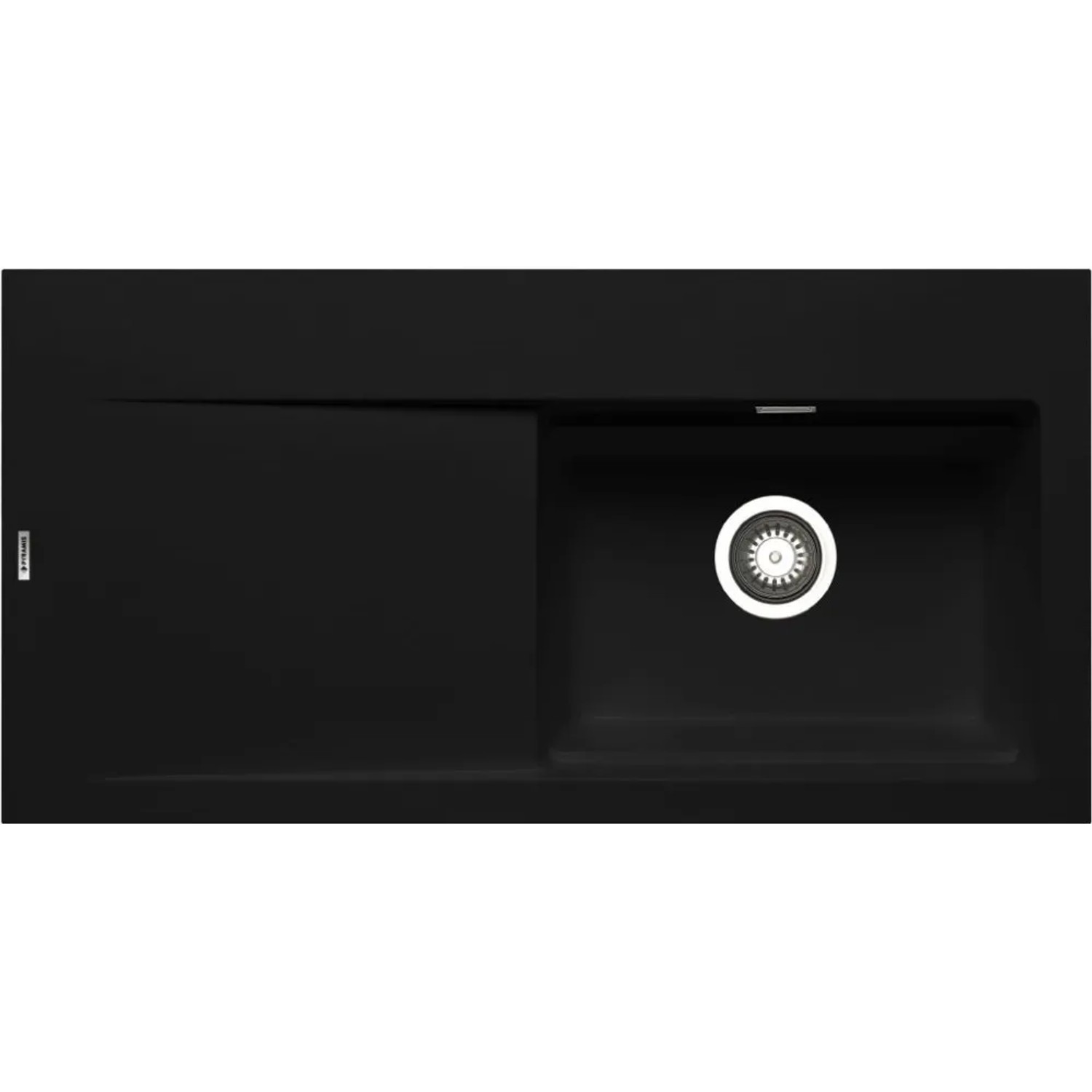 E-shop Pyramis Granitový drez s odkvapkávačom Tekton 1B 1D RH, carbon, 100 x 51 cm