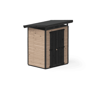 Záhradný domček Upyard Strongbox S, 127x87 cm, hnedý, so základom. Drevený domček s dvojitými dverami.