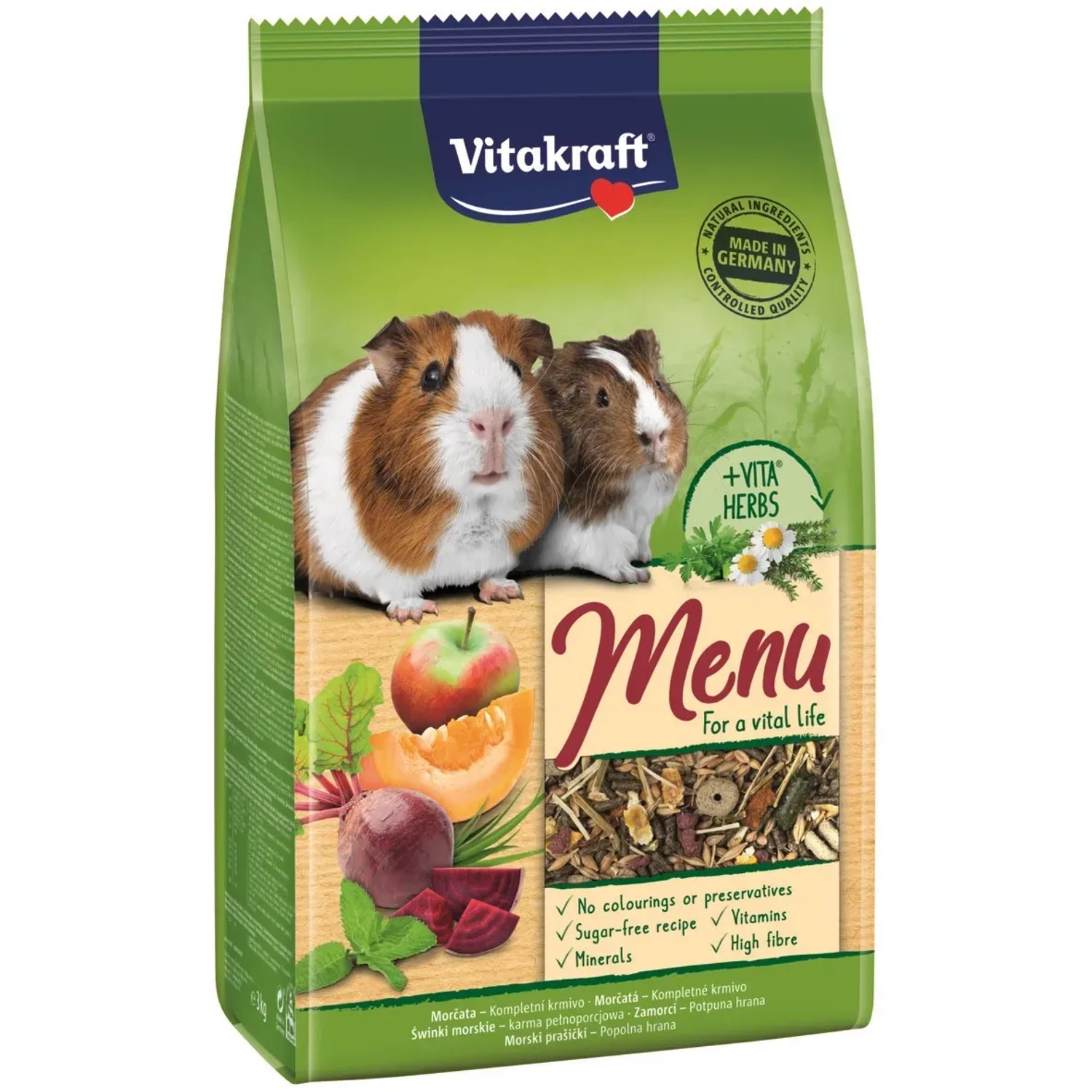E-shop Vitakraft Kompletné krmivo pre morčatá Menu 3 kg