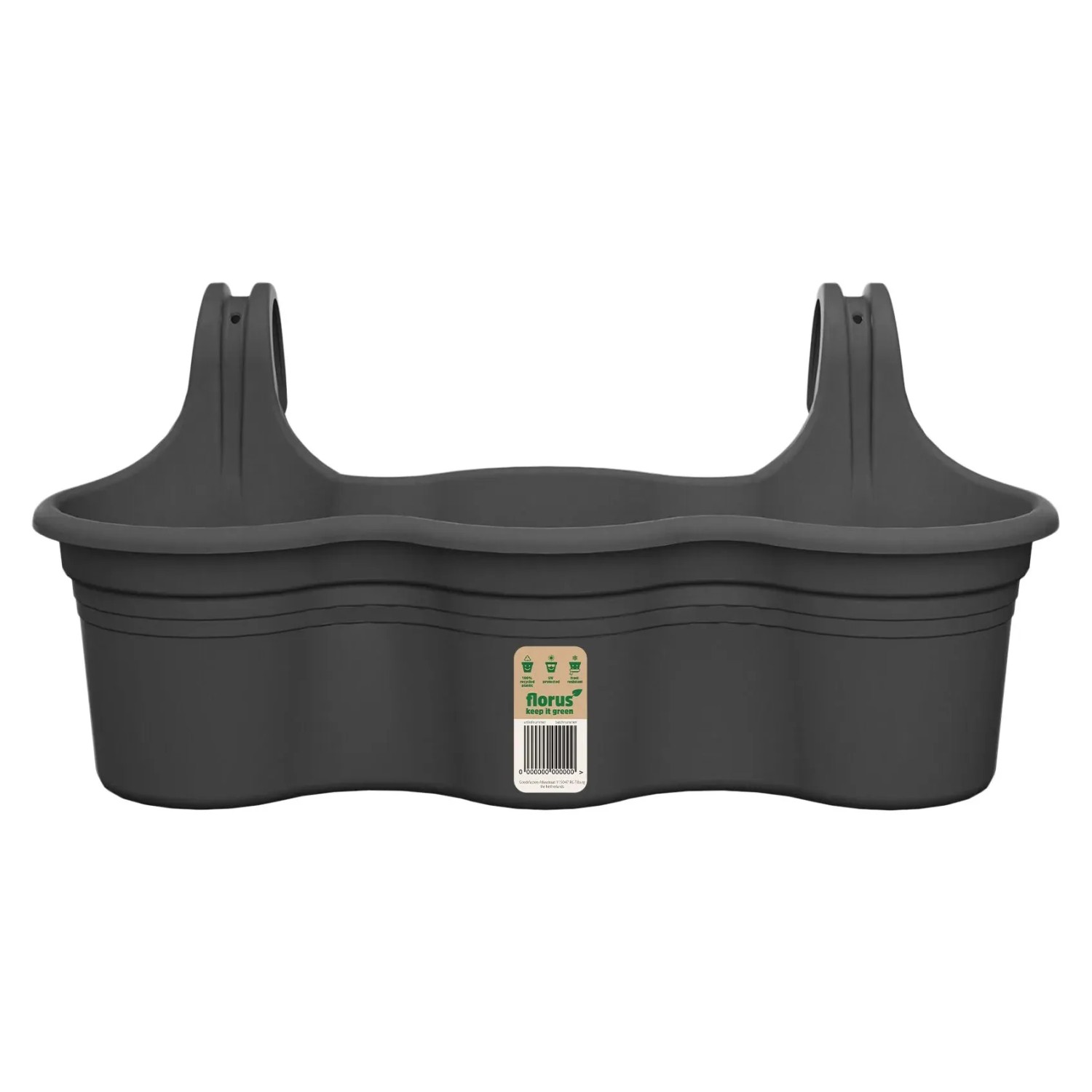 E-shop Florus Balkónový kvetináč Mediterran Hanger Trio antracit 52 x 26,2 x 24 cm