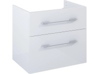 Maximus Skrinka pod umývadlo Madrid, 2 zásuvky, biela + strieb. úchytky, 60 cm