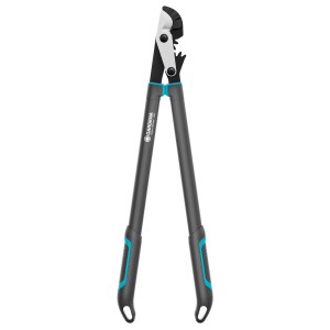 Záhradné nožnice na konáre Gardena EnergyCut Pro L s princípom kovadlinkového strihu pre konáre do priemeru 50 mm.