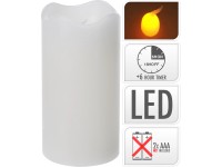 Koopman LED sviečka s časovačom plápolajúca, biela, pr. 7 x 13 cm