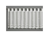 Sehlbach Vitrážová záclona s pútkami, s kvetinovou výšivkou prírodná 135 x 48 cm