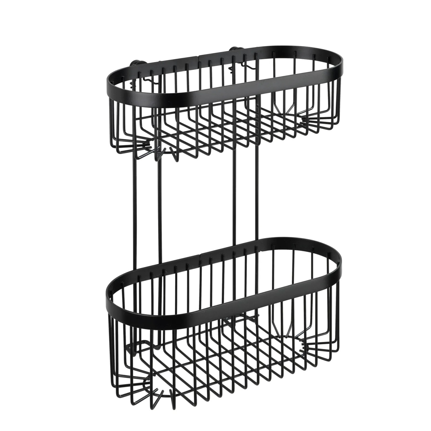 E-shop Wenko Kúpeľňový košík 2poschodový Classic Plus Black, 26,5 x 33 x 14,5 cm