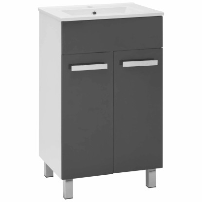 Kúpeľňová skrinka s keramickým umývadlom Samantha 50 W/g