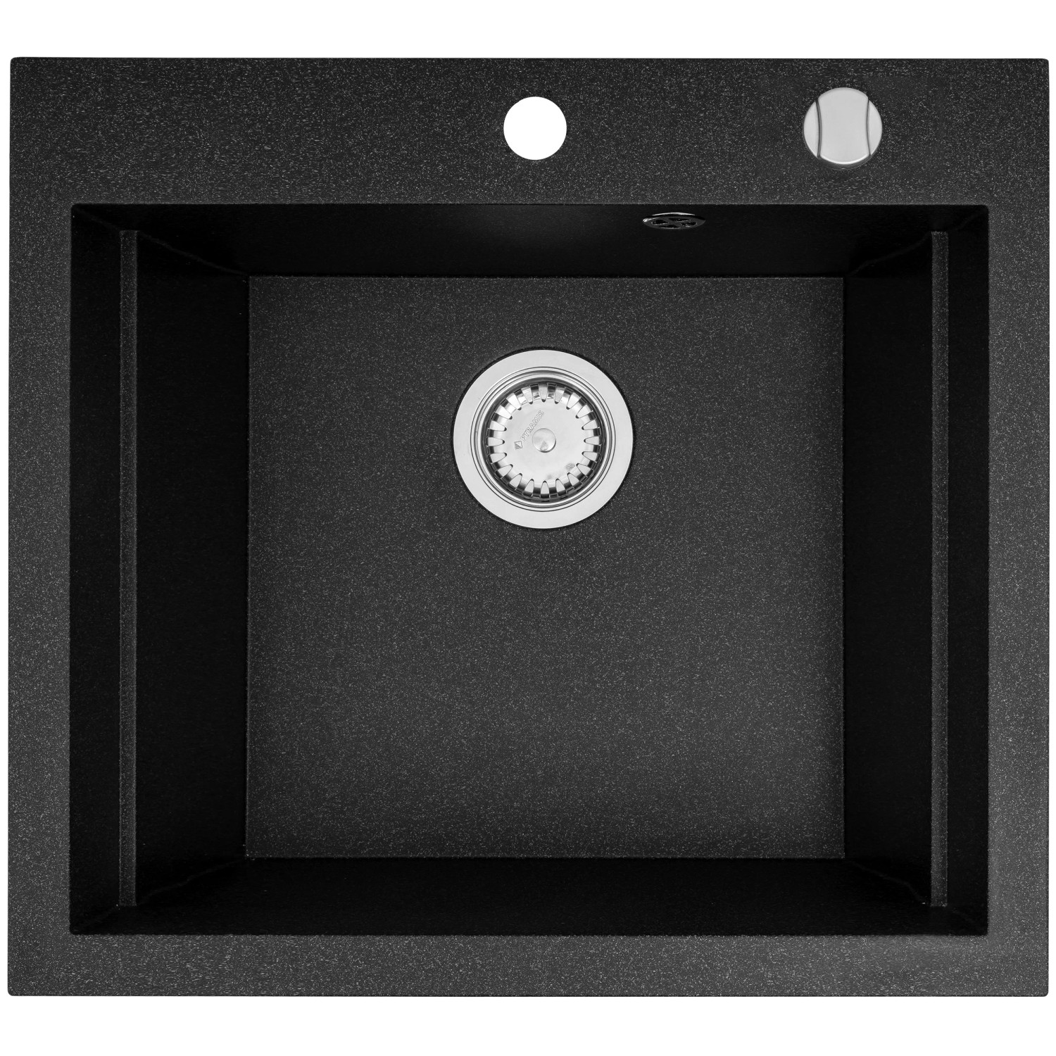 E-shop Pyramis Granitový drez Siros 1B, black, 57 x 51,5 cm